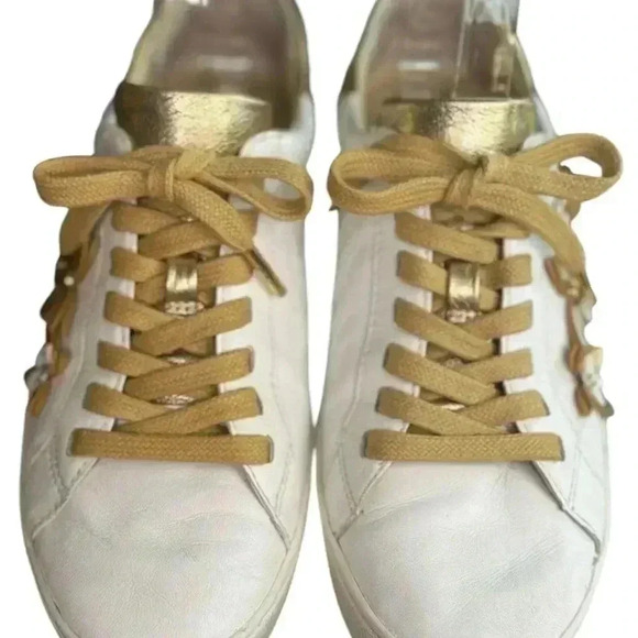 Michael Kors Lola White/Hold leather sneakers size 8.5. - Picture 8 of 11
